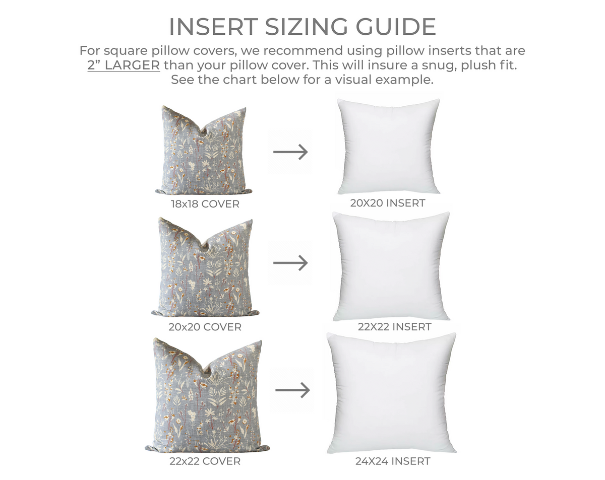 pillow insert sizing guide