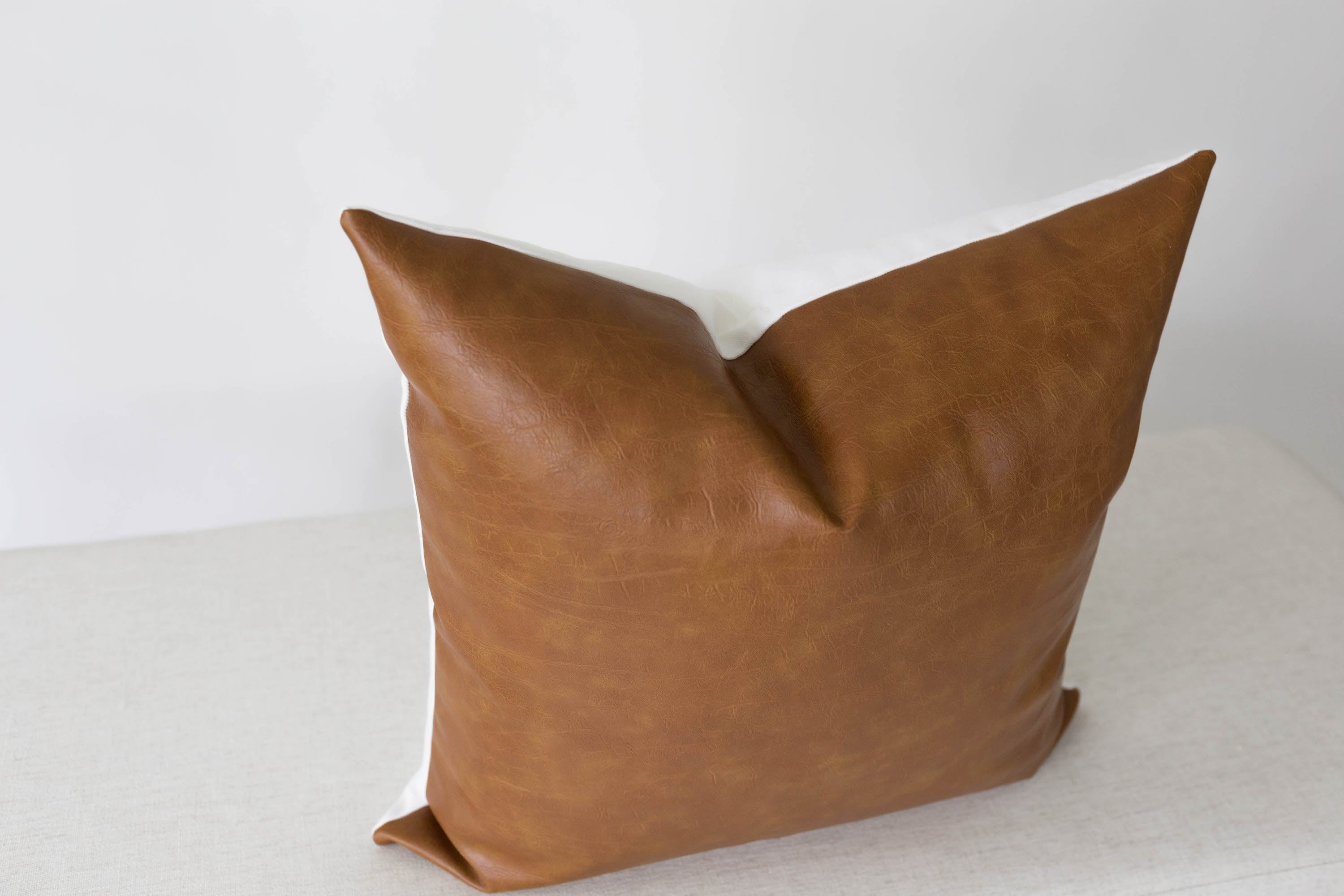 Cognac leather pillow cover online