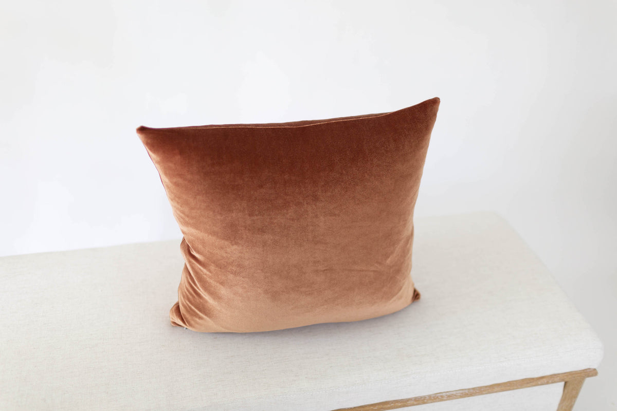 Rust Velvet Handmade Pillow Cover