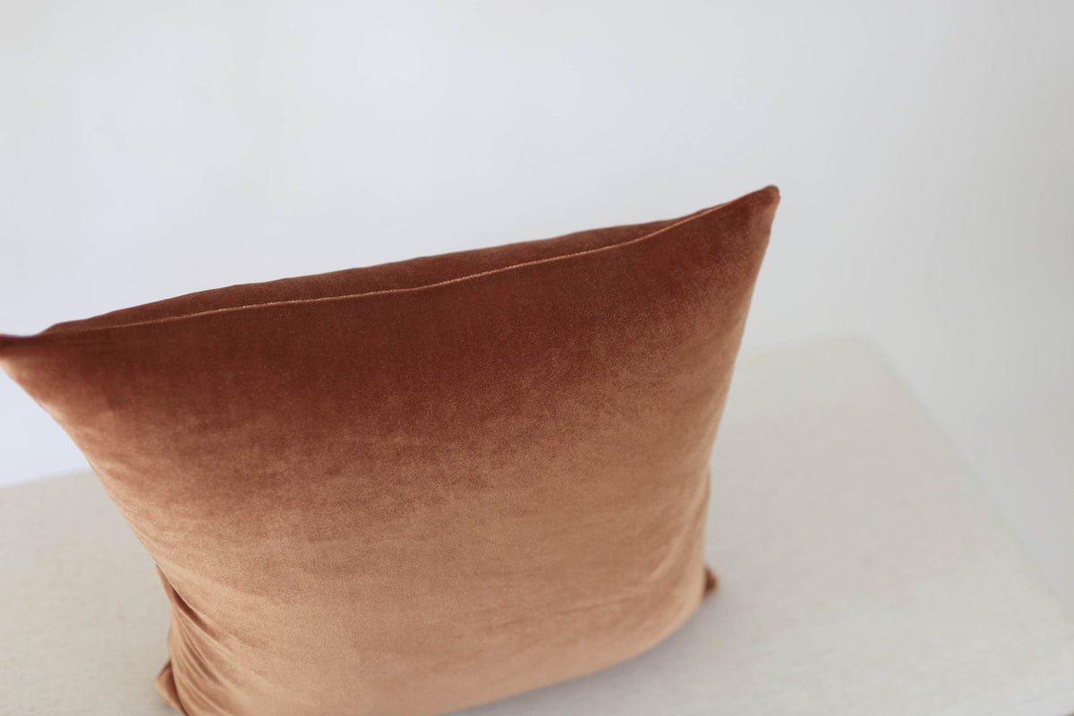 Rust Velvet Handmade Pillow Cover