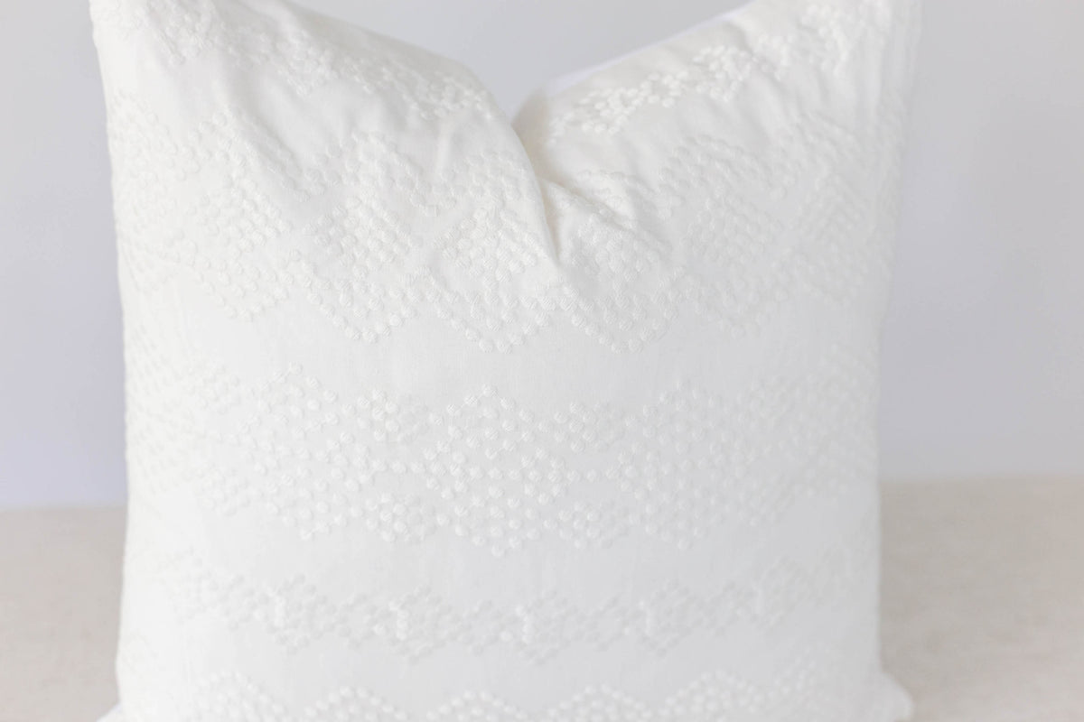 White Boho Pillow Cover