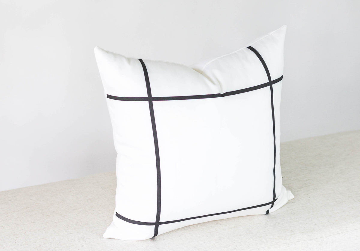 Black Window Pane Handmade Pillow Cover