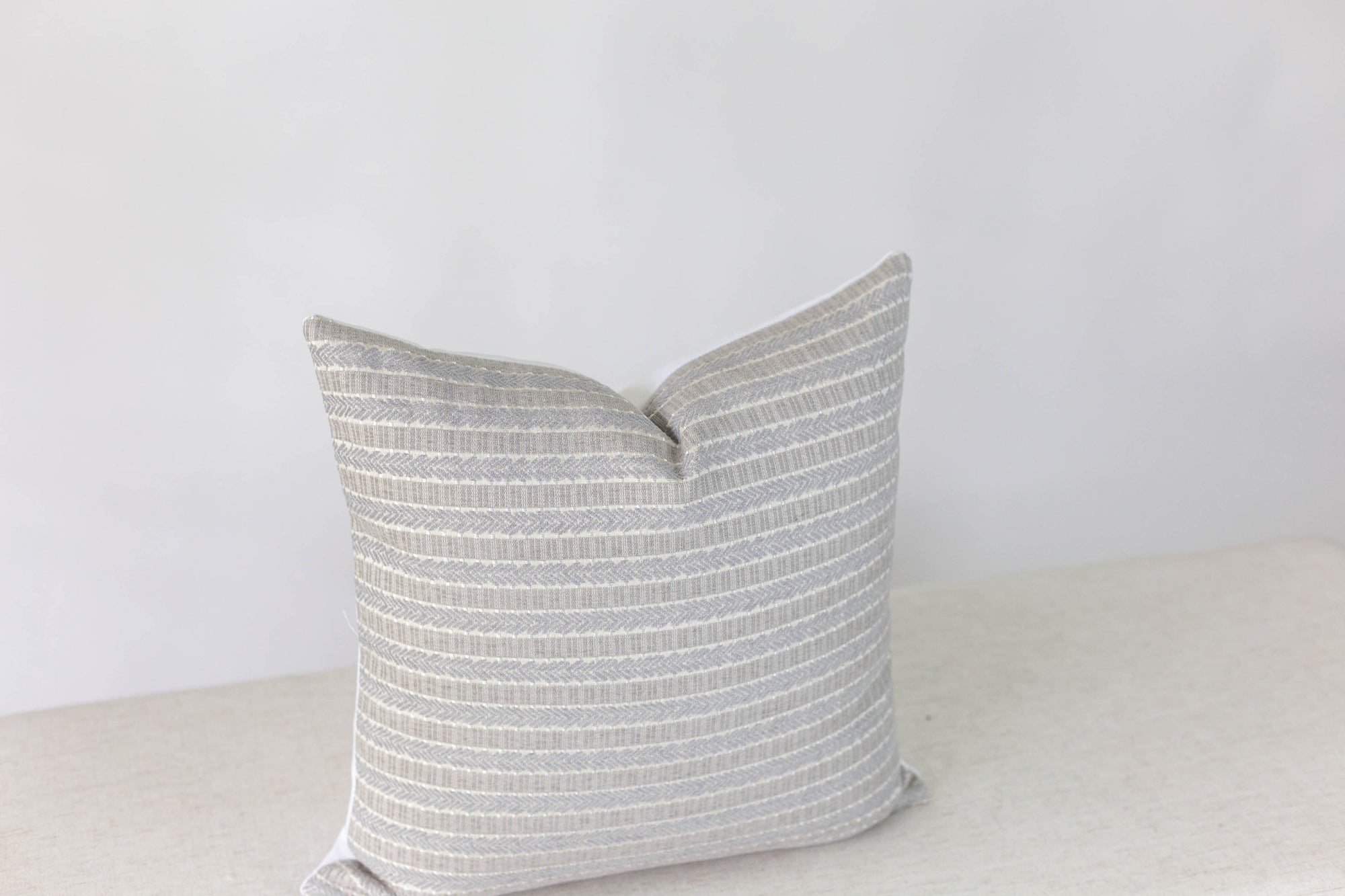 Blue and Grey stripe Pillow Cover