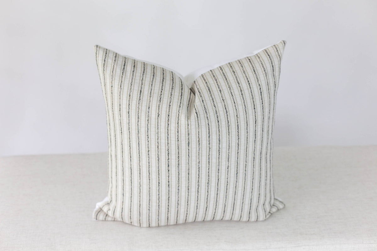 Beige and Black Stripe Pillow Cover