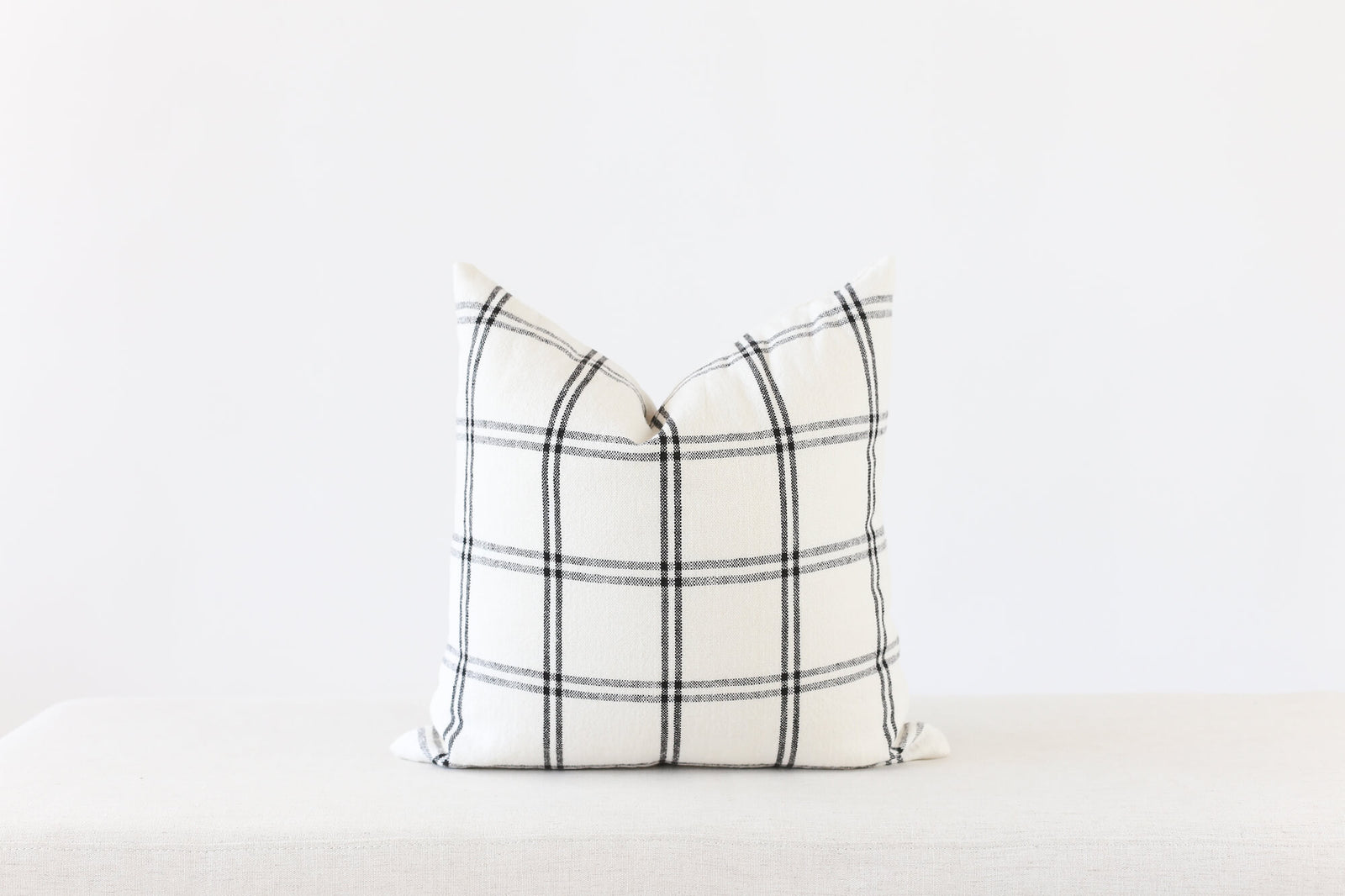 black and white plaid pillow cover