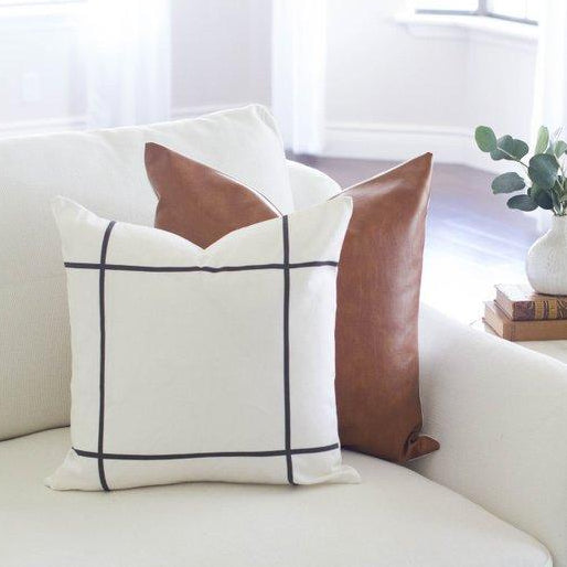 Black Window Pane Handmade Pillow Cover