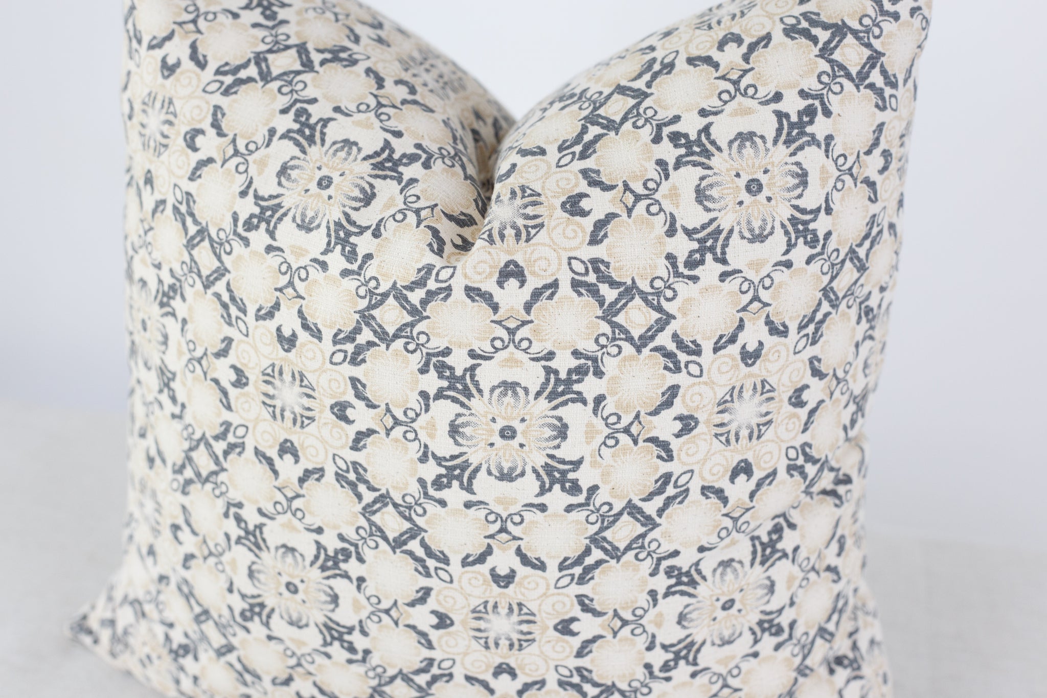 Blue and best sale white floral pillows