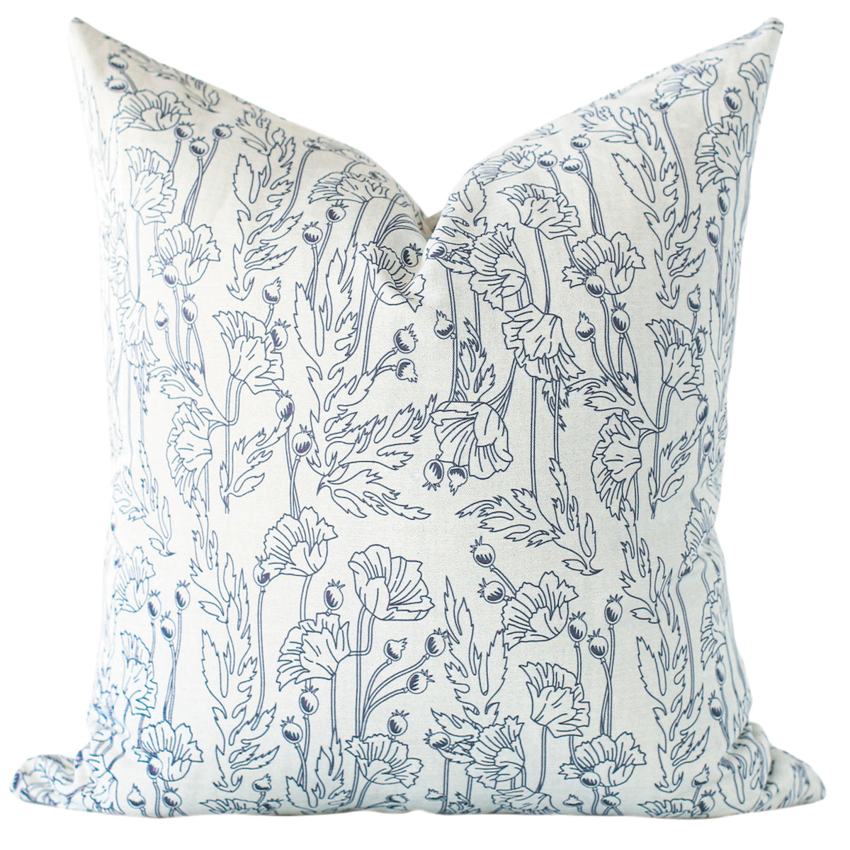 Blue Poppy Pillow Cover