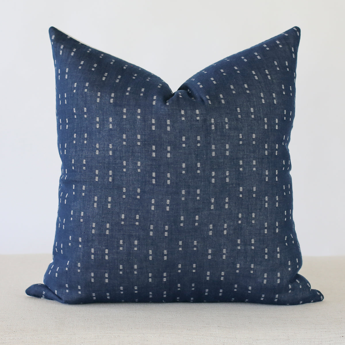 blue and white bohemian pillow cover