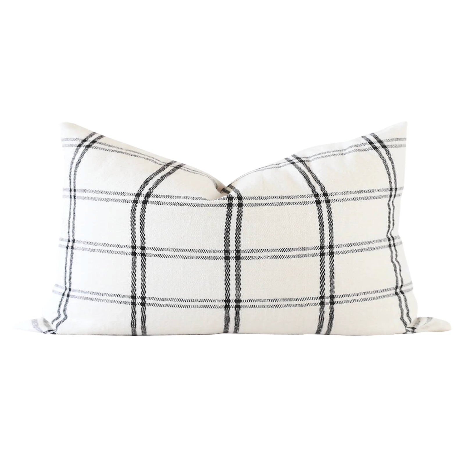 black and white plaid pillow cover