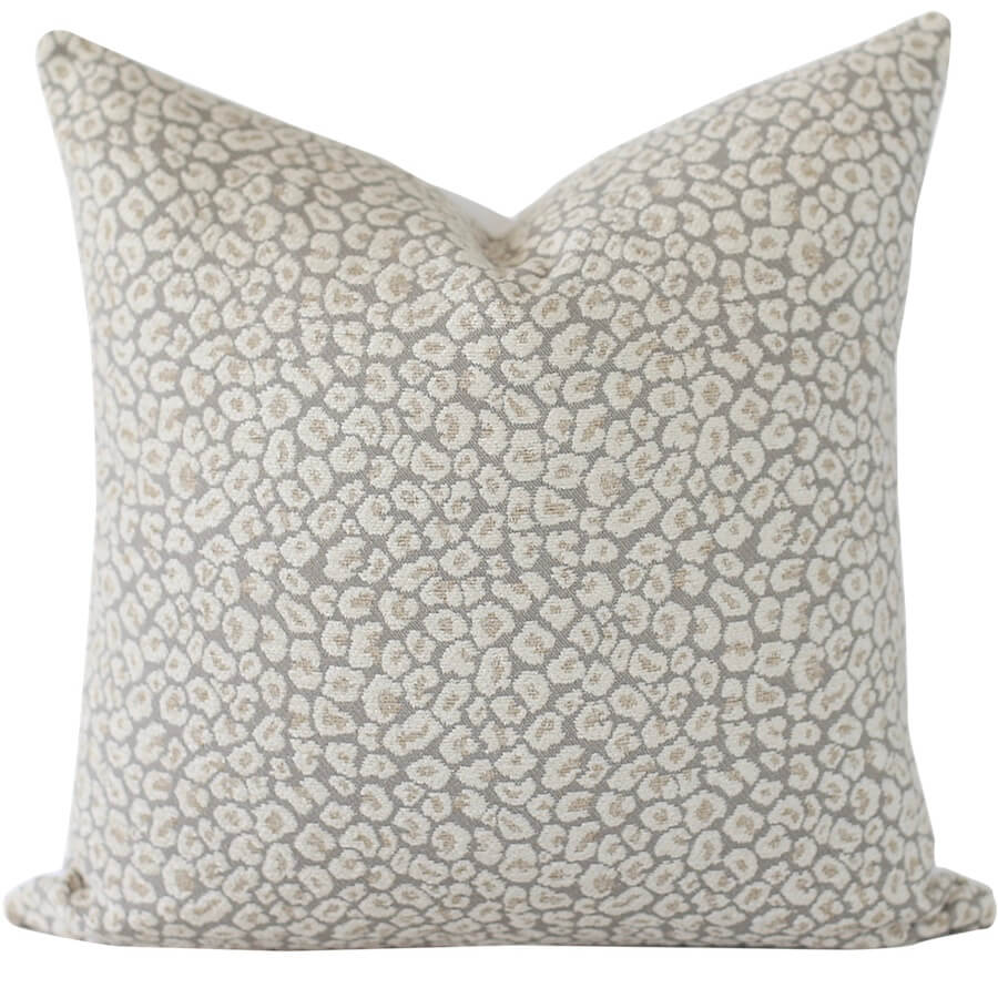 Grey and Cream Cheetah Print Pillow Cover