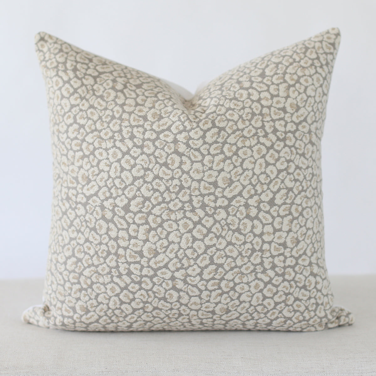 Grey and Cream Cheetah Print Pillow Cover