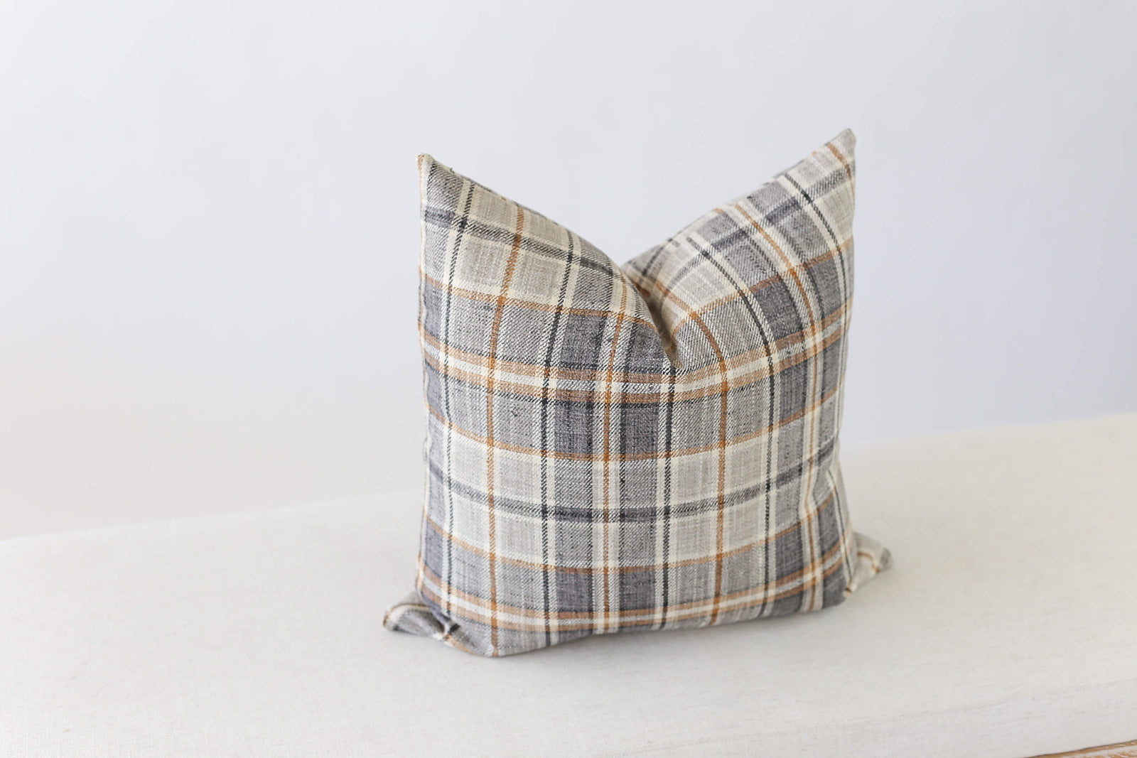 fall rust orange plaid pillow cover