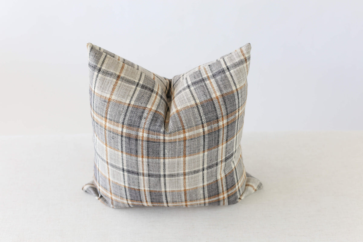 fall rust orange plaid pillow cover