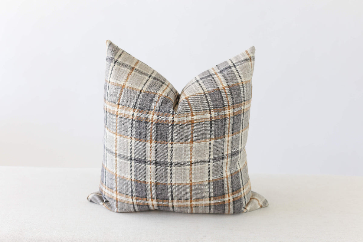 fall rust orange plaid pillow cover