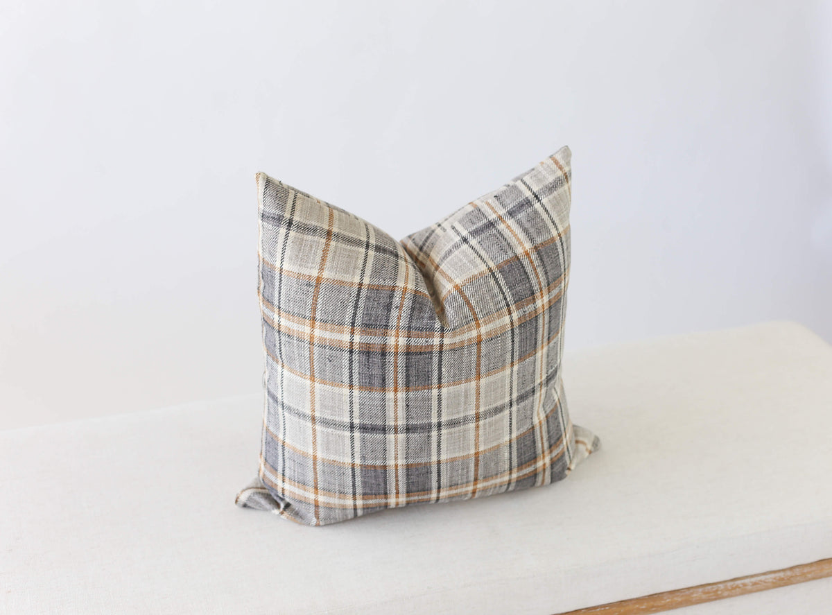 fall rust orange plaid pillow cover