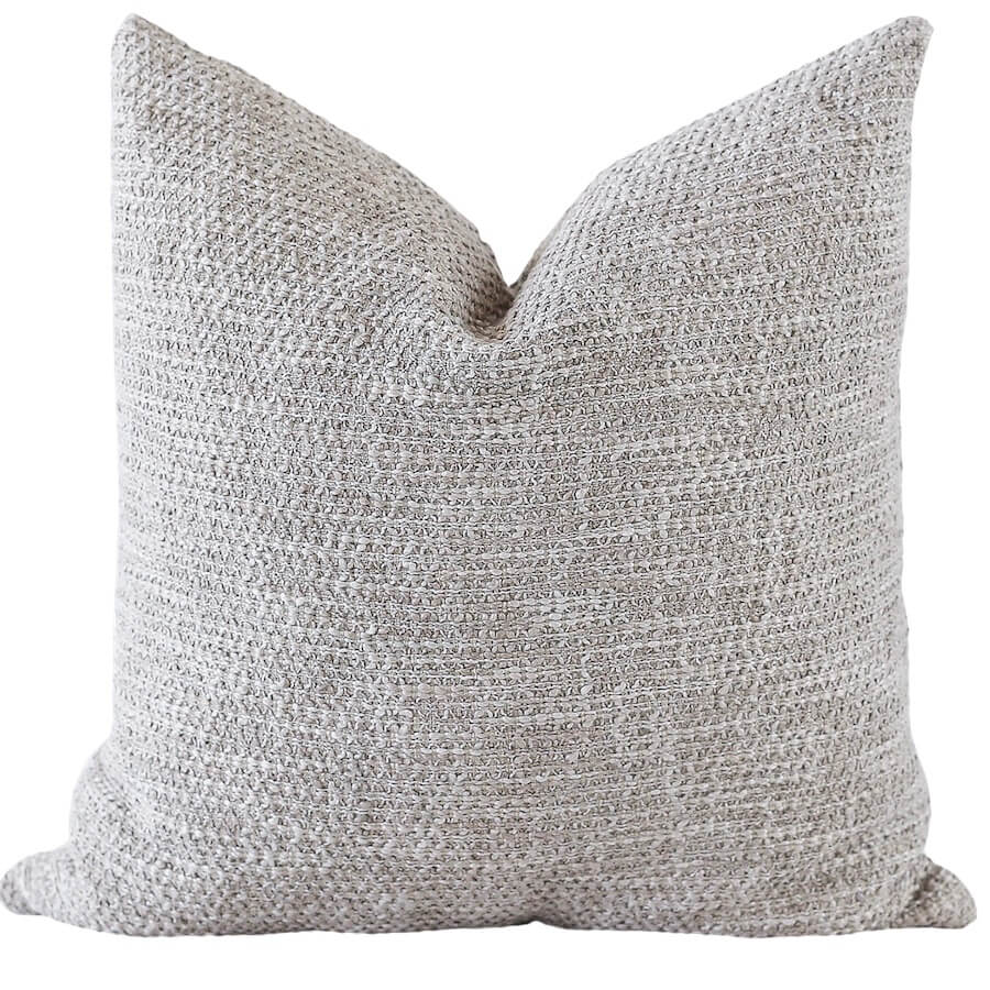 solid grey woven pillow cover