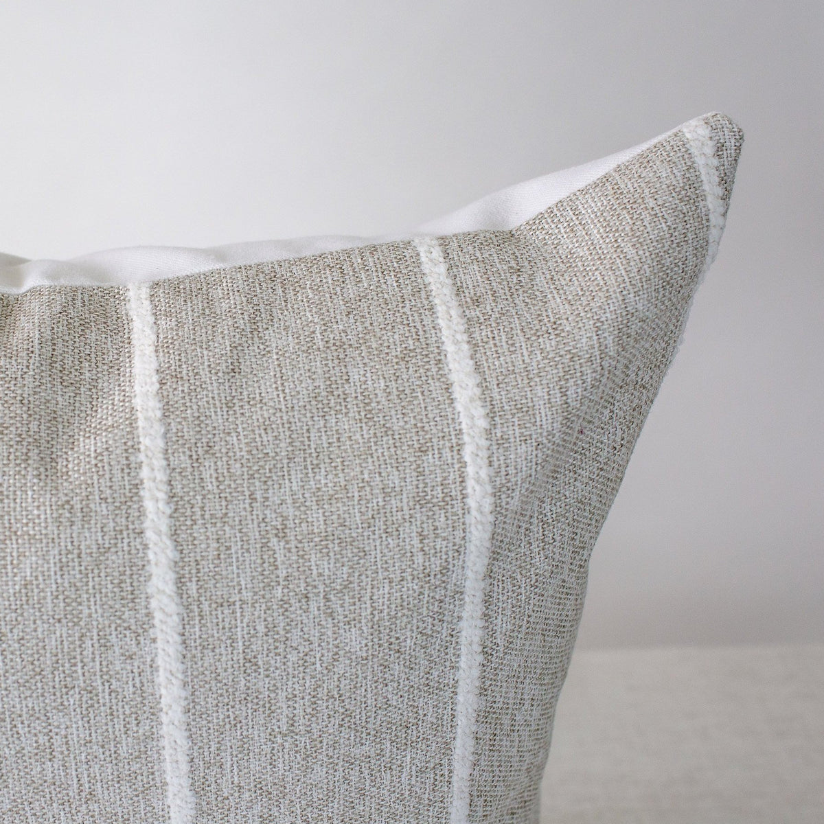Textured Grey and White Stripe Pillow Cover