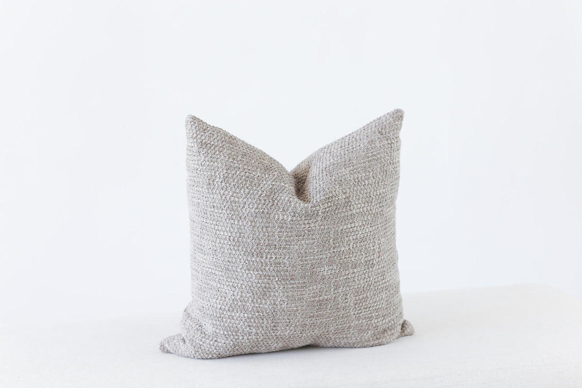 solid grey woven pillow cover