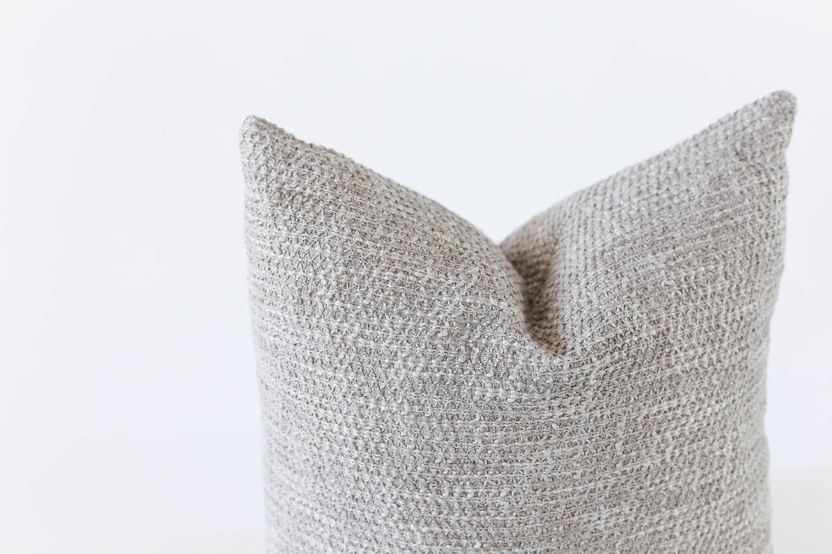 solid grey woven pillow cover