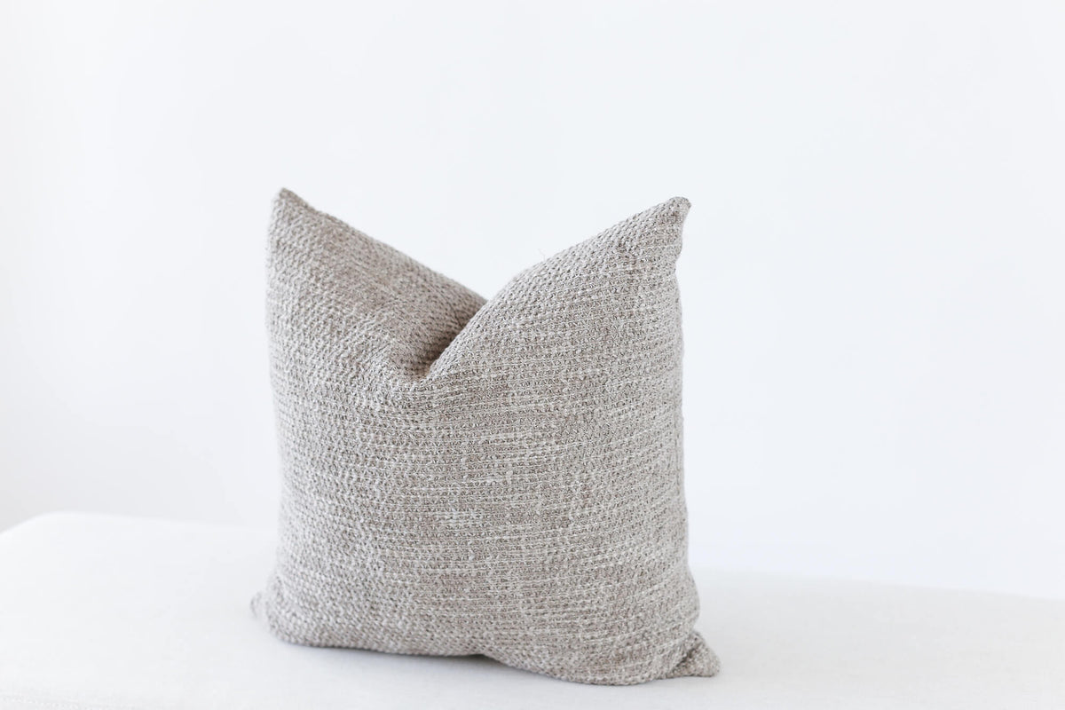 solid grey woven pillow cover