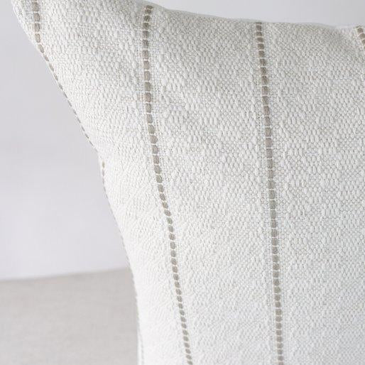 Textured Grey and Nude Stripe Pillow Cover 