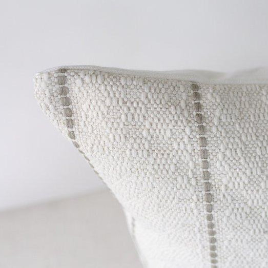 Textured Grey and Nude Stripe Pillow Cover 