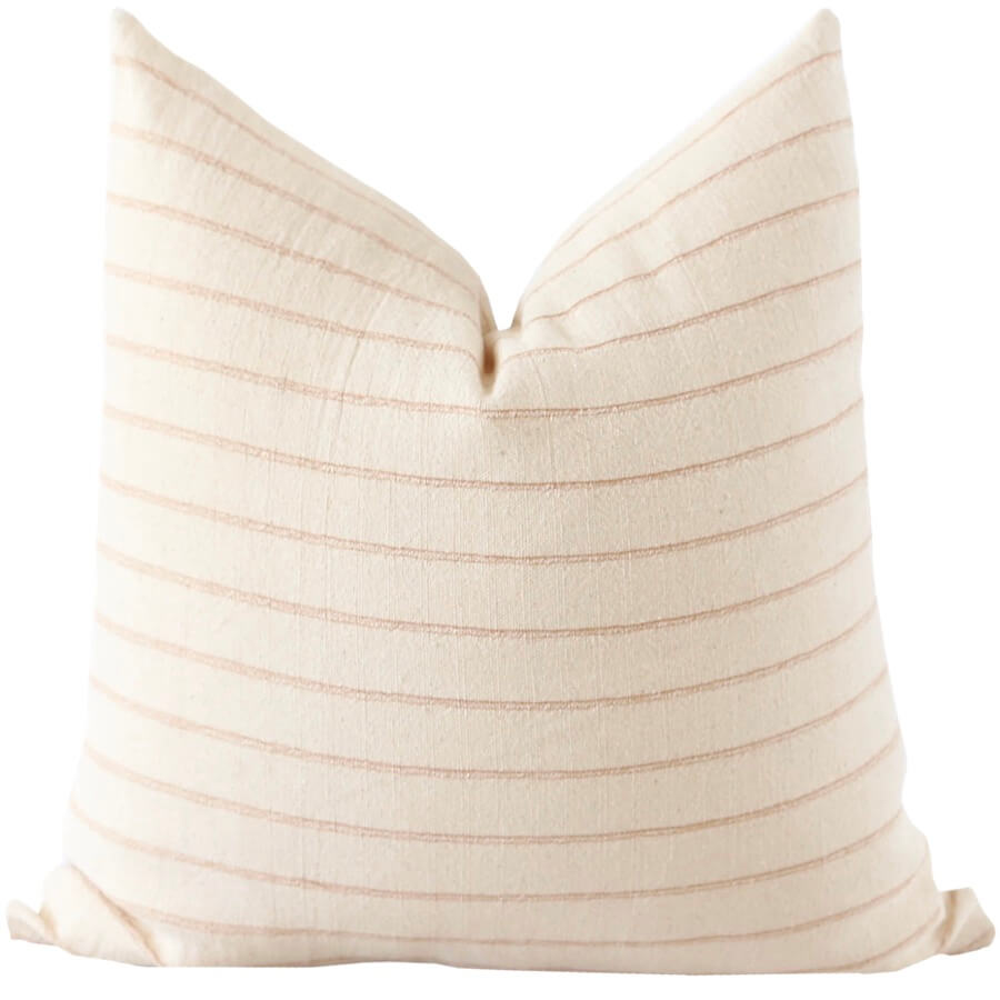 Modern Farmhouse Cream Striped Pillow Cover