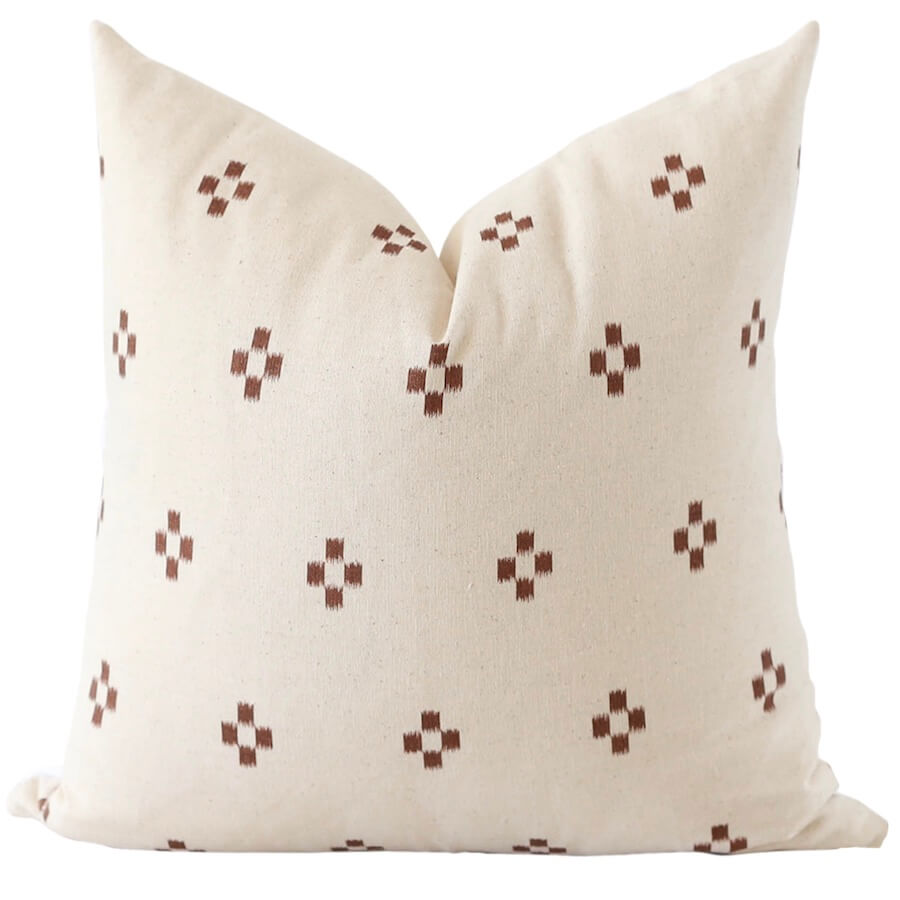 Boho Brown and Cream Pillow Cover