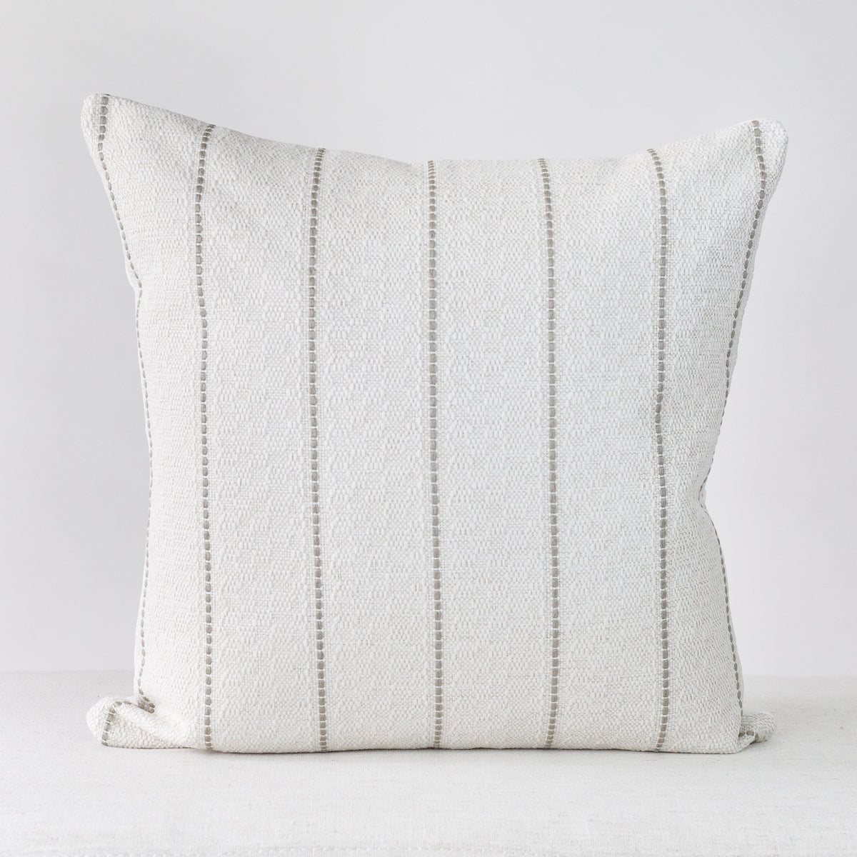 Textured Grey and Nude Stripe Pillow Cover 