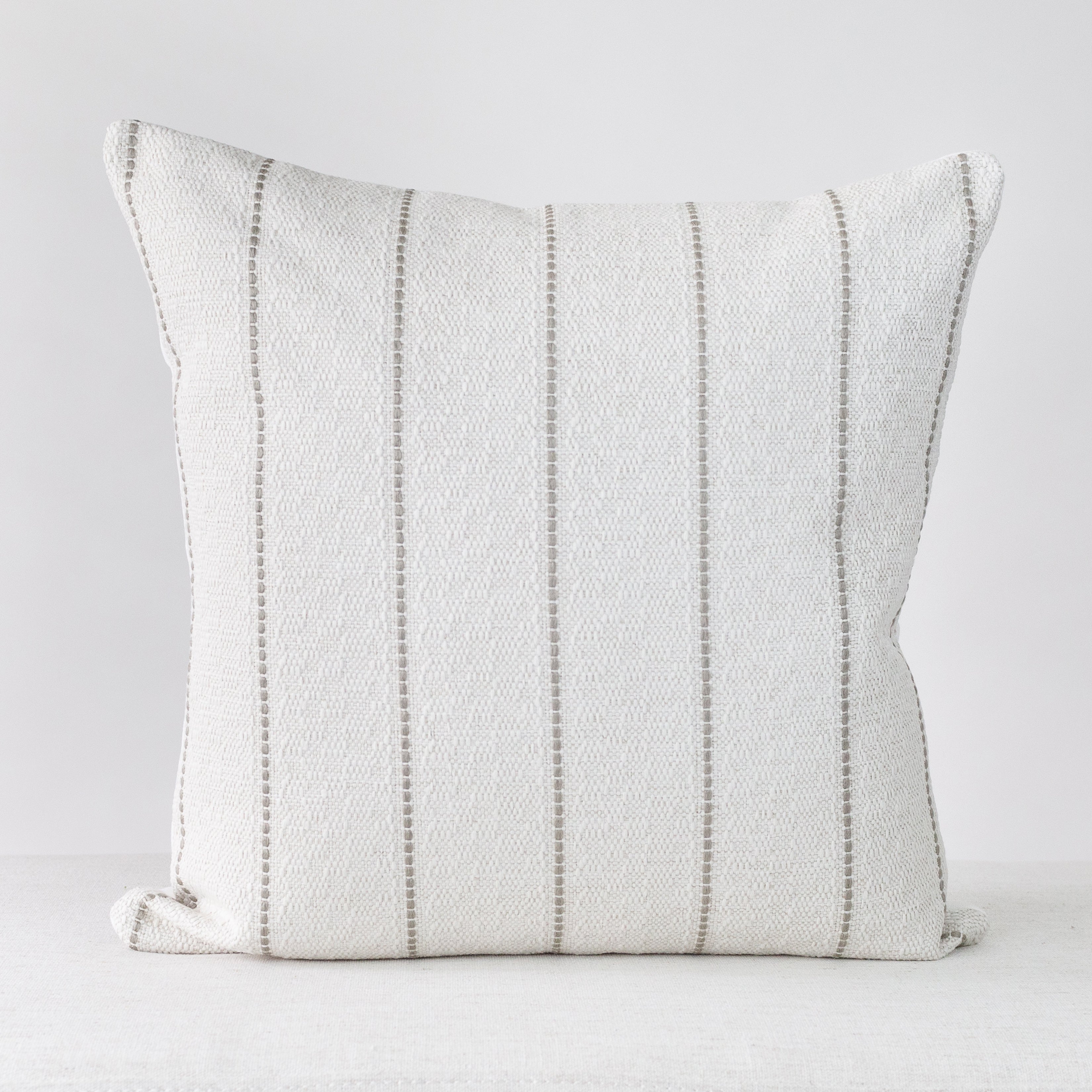 Neutral Stripe Linen Throw with Pillow Insert