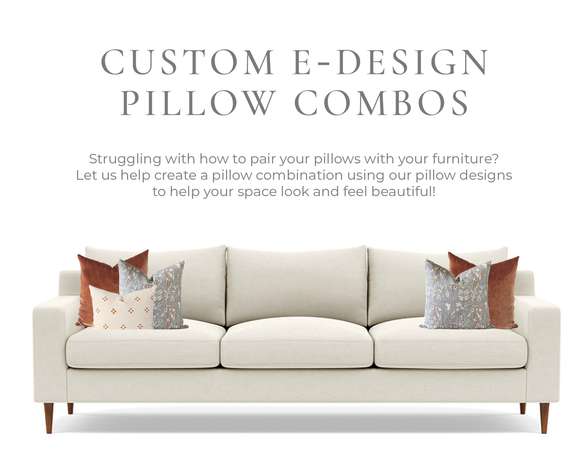 Custom Pillow Cover Combo E Design Service Laurel and Blush