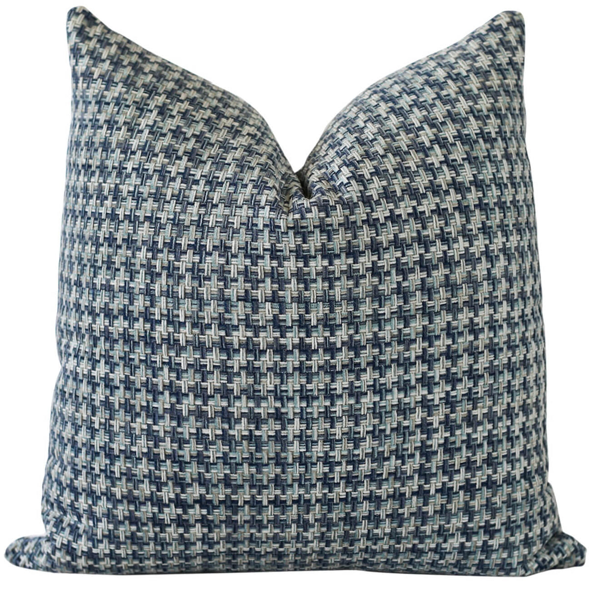 Navy Blue Woven Pillow Cover