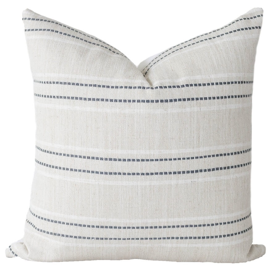 Beige with Charcoal Grey Stripes Pillow Cover