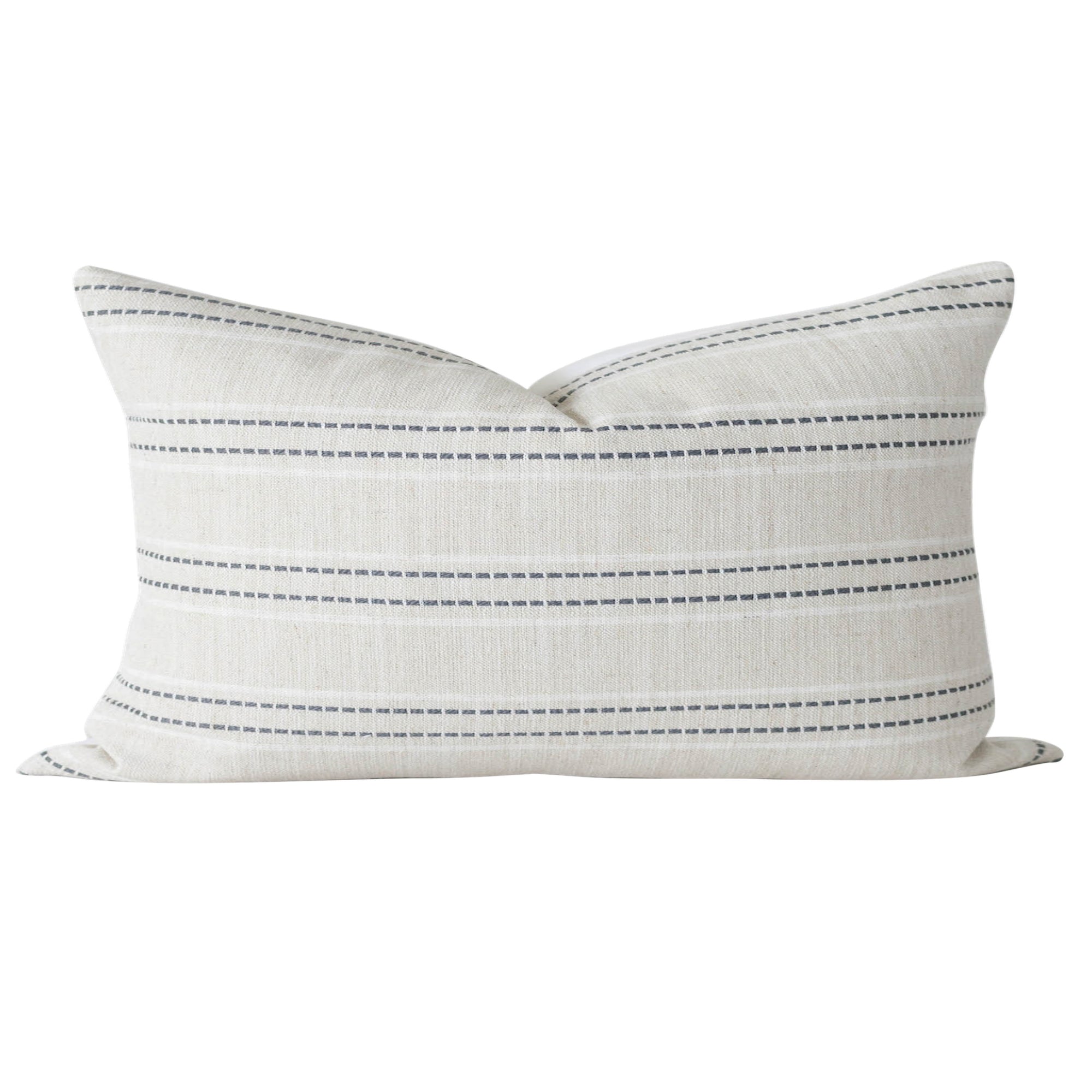 Beige with Charcoal Grey Stripes Pillow Cover