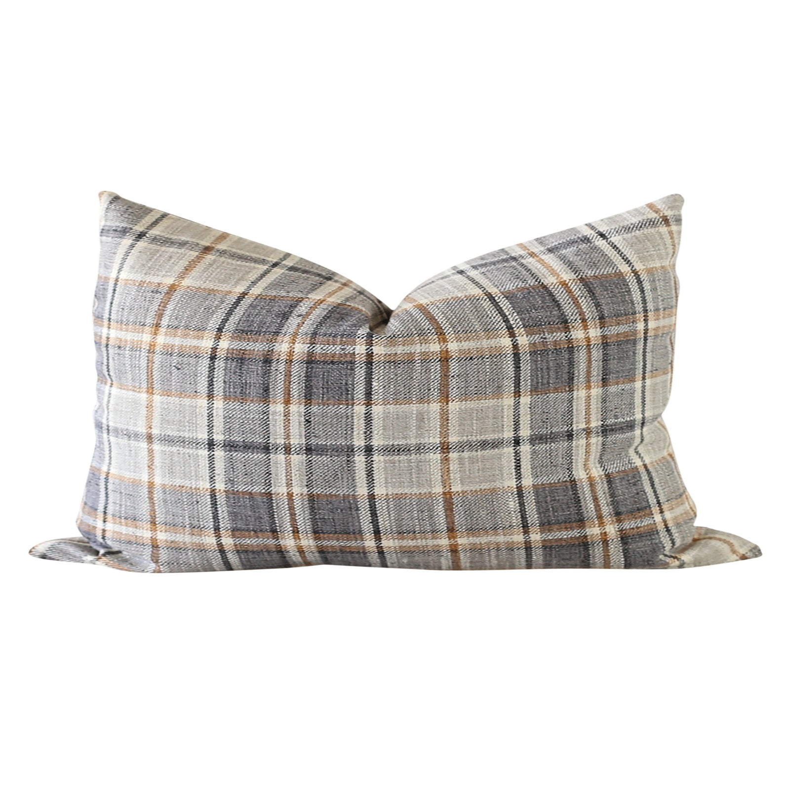 fall rust orange plaid pillow cover