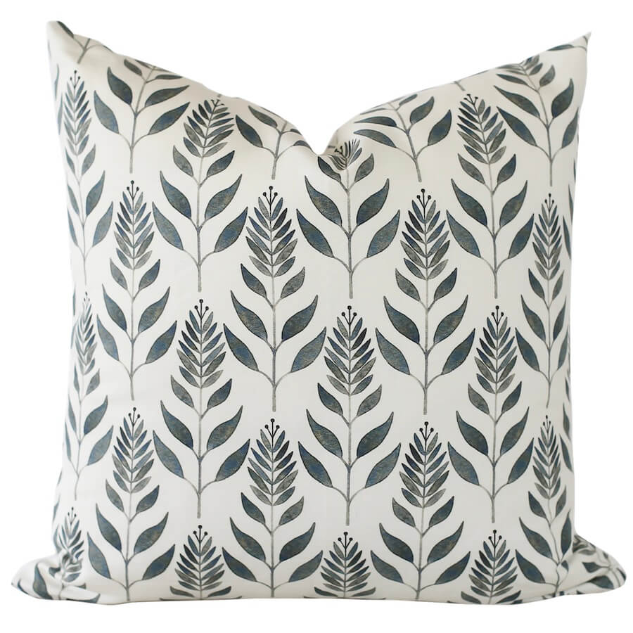Green and Cream Botanical Print Pillow Covers