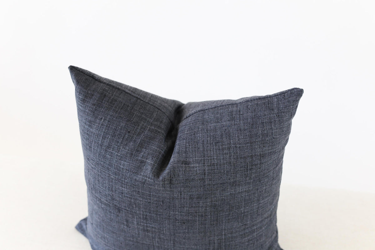 designer navy blue denim pillow cover laurel and blush