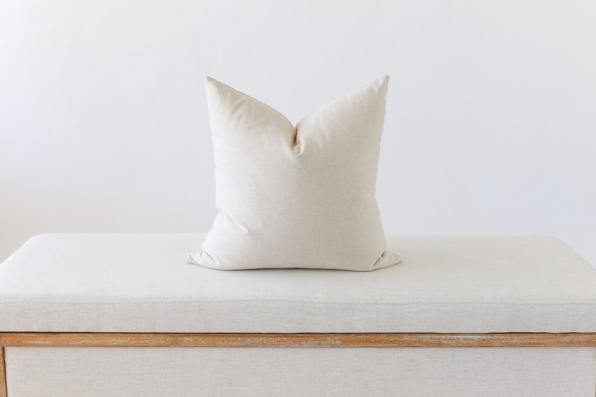 beige linen pillow cover