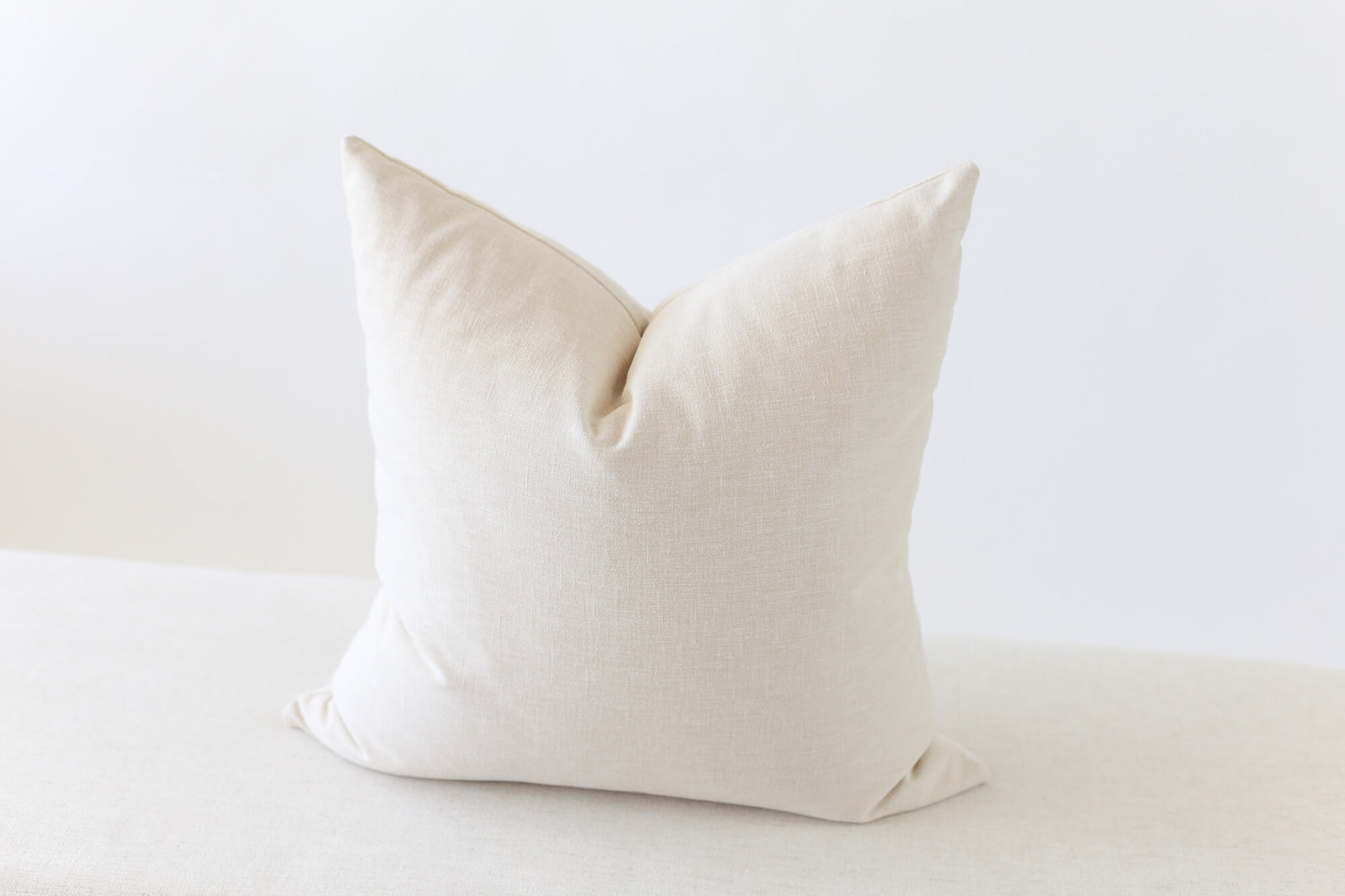 beige linen pillow cover