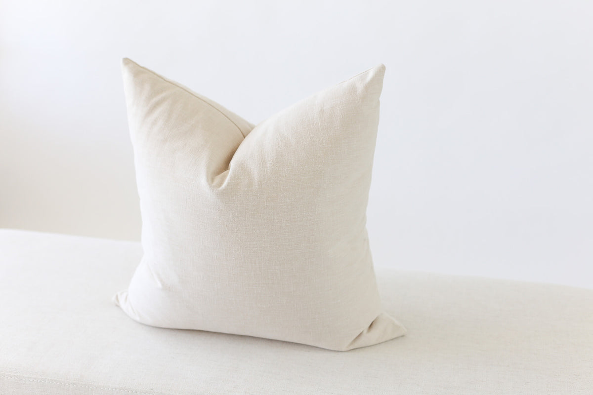 beige linen pillow cover