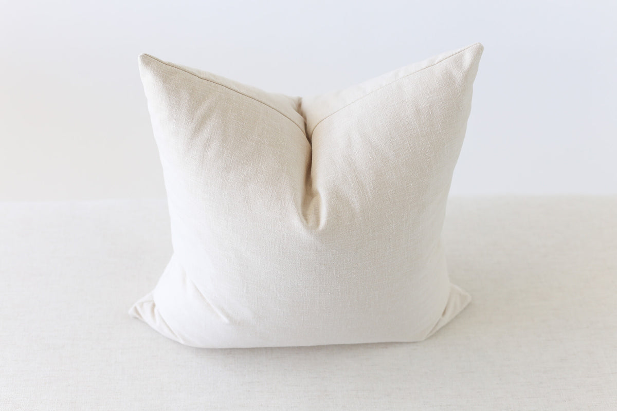 beige linen pillow cover
