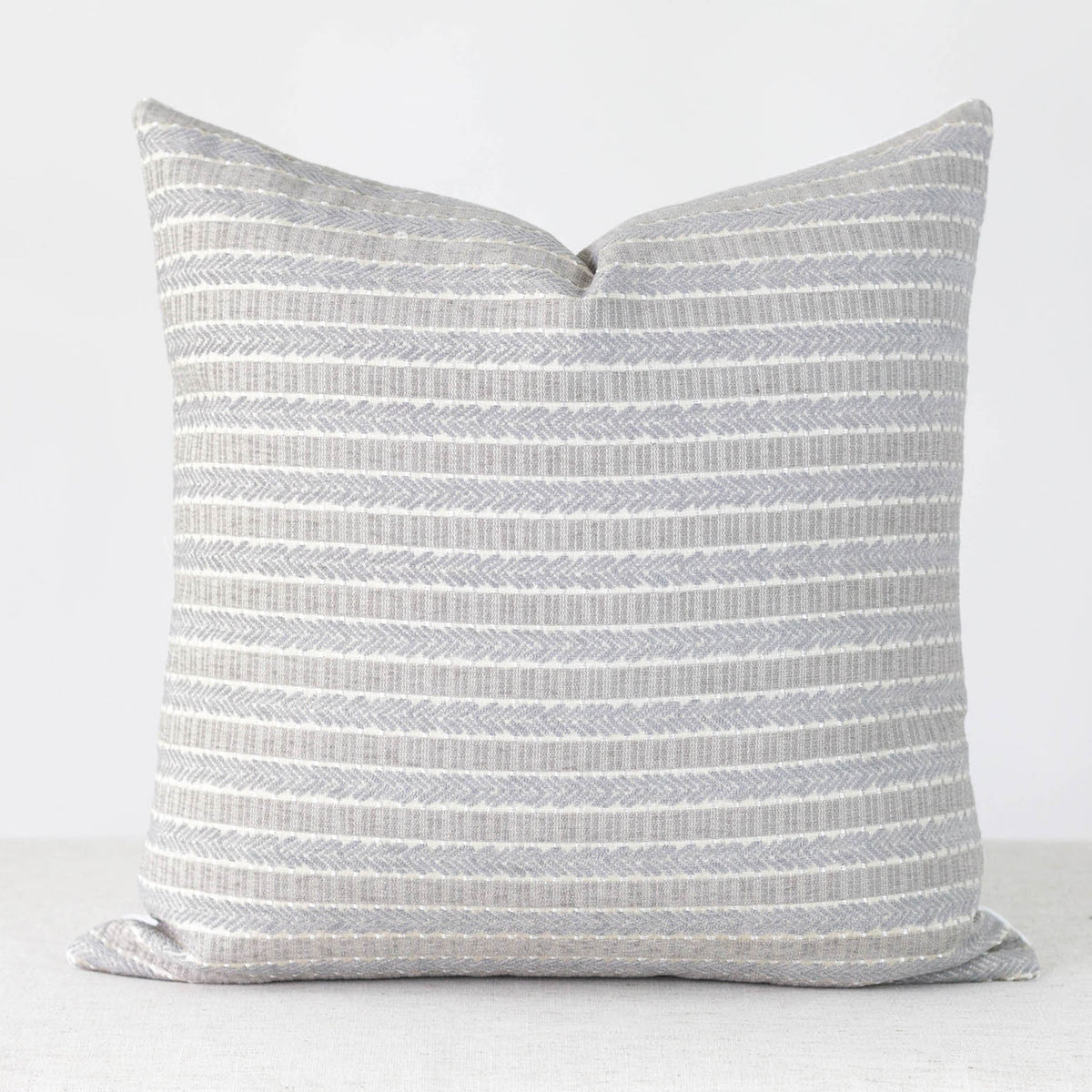 Blue and Grey stripe Pillow Cover