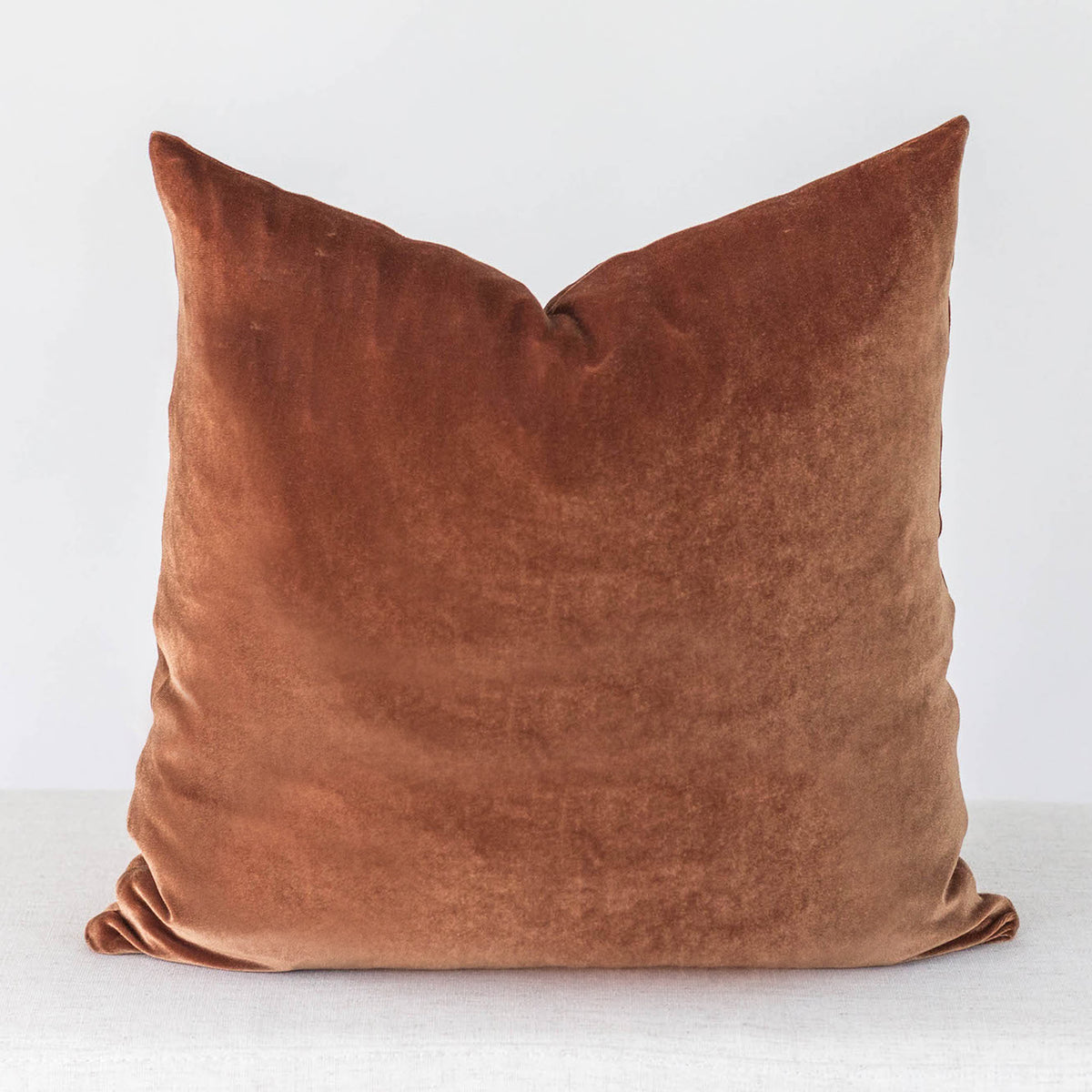 Rust Velvet Handmade Pillow Cover