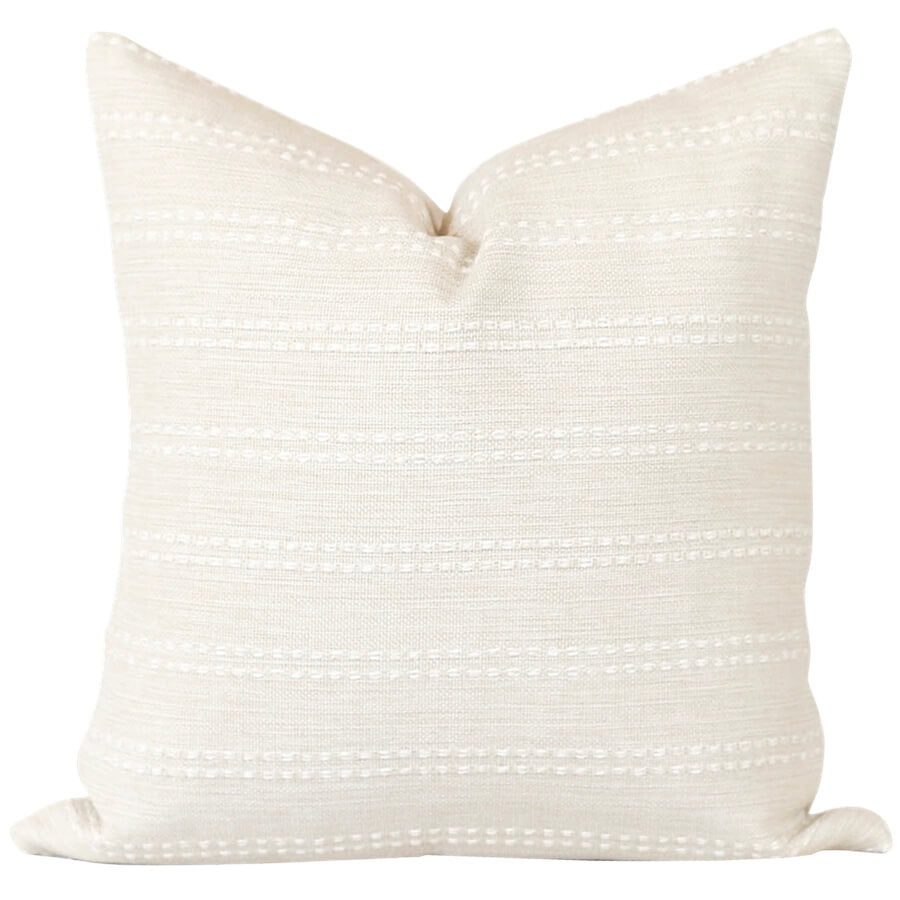 Cream and White Stripe Pillow Cover