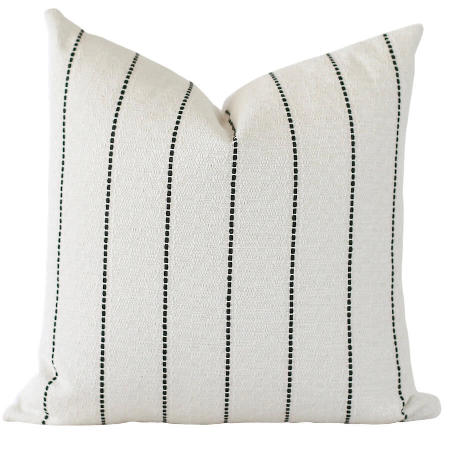 White and Black Stripe Pillow Cover