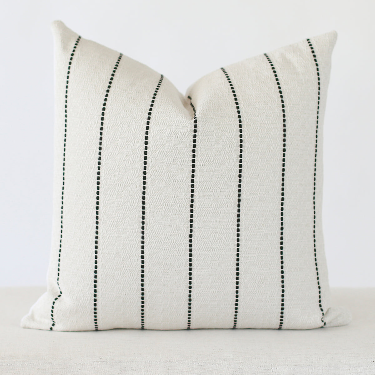 White and Black Stripe Pillow Cover