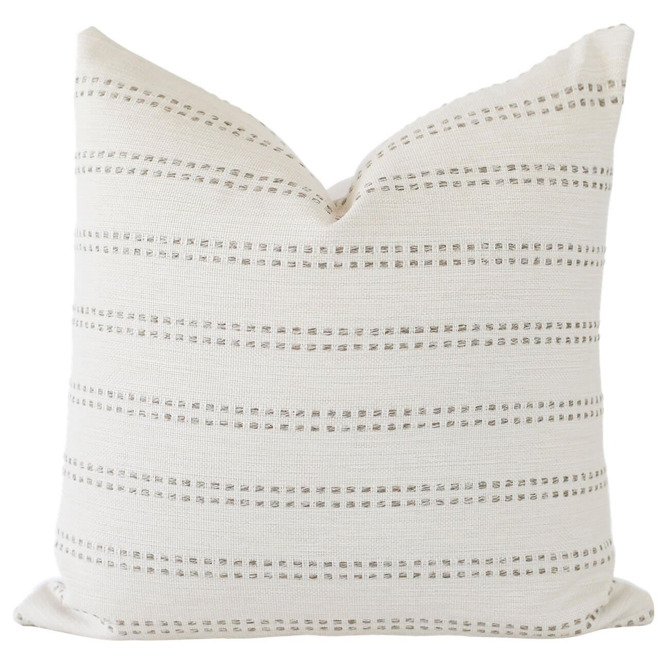 Cream and Grey Stripe Pillow Cover