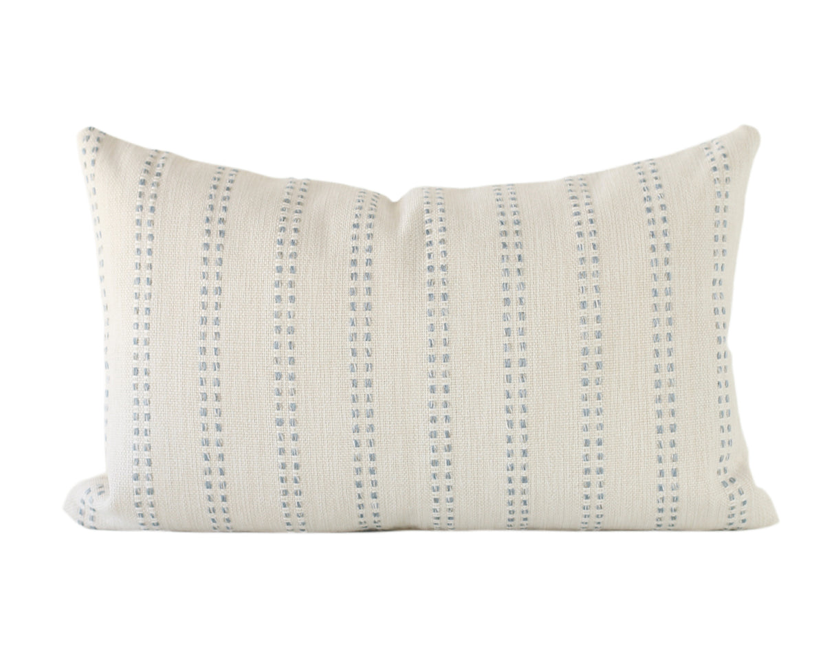 Tatum Stripe Blue Vertical Pillow Cover