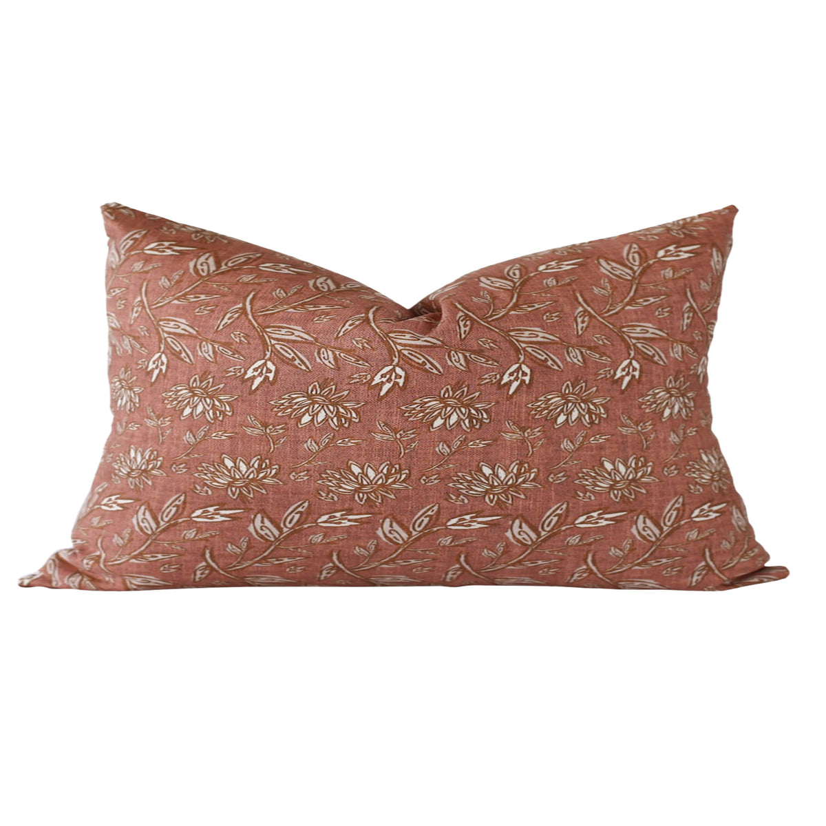 Terracotta Floral Pillow Cover